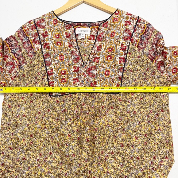 EVEREVE Eva Mixed Floral Peasant Top Medium - Picture 8 of 13